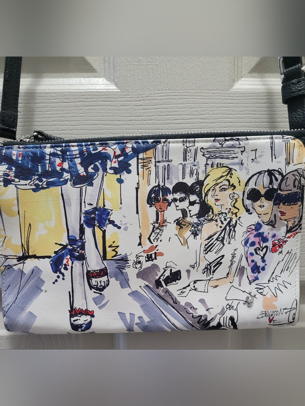 Brighton Fashionista Front Row Pouch Crossbody Leather Bag